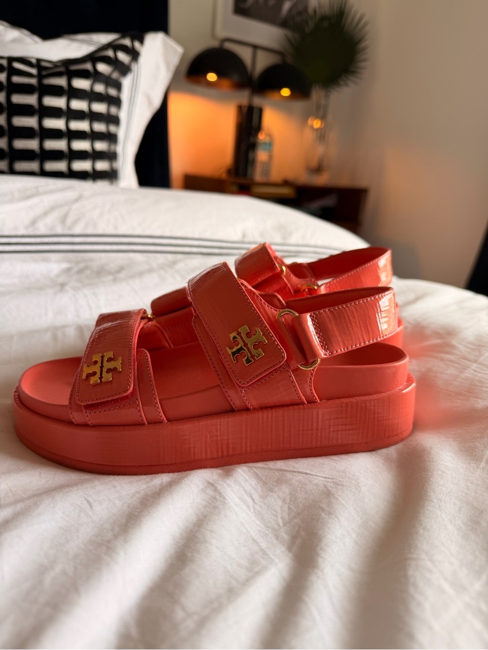 NWOT TORY BURCH NWOT Kira Burch Sandal In Coral Crush - Picture 3 of 7